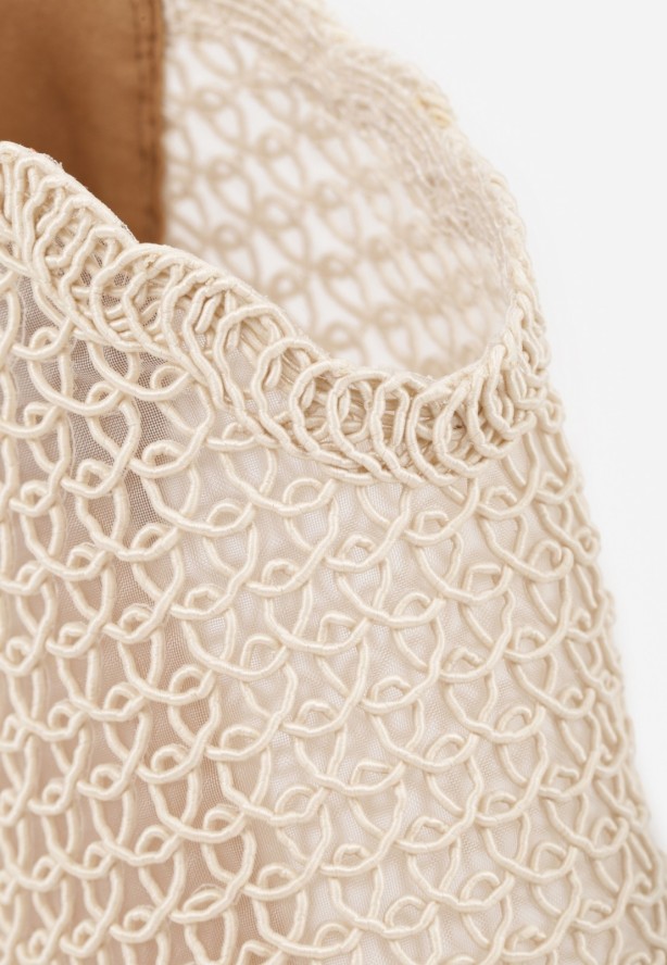 Beżowe Eleganckie Ażurowe Sandały Vices na Szpilce Nelithin