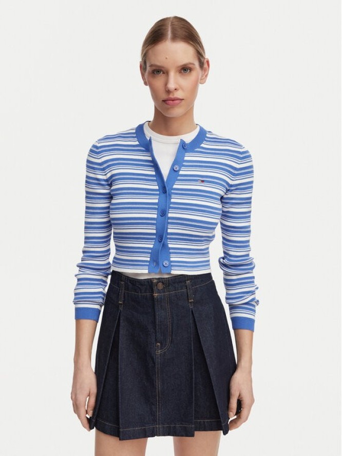 Tommy Jeans Kardigan DW0DW22314 Niebieski Slim Fit