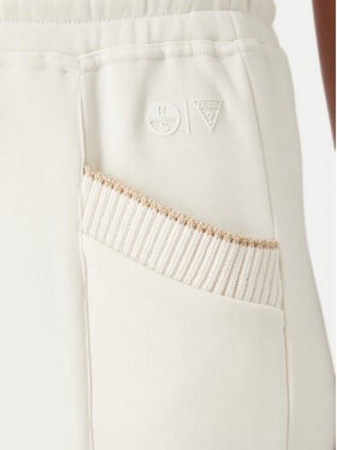 Guess Spodnie dresowe W6YB31 K5319 Kremowy Wide Leg