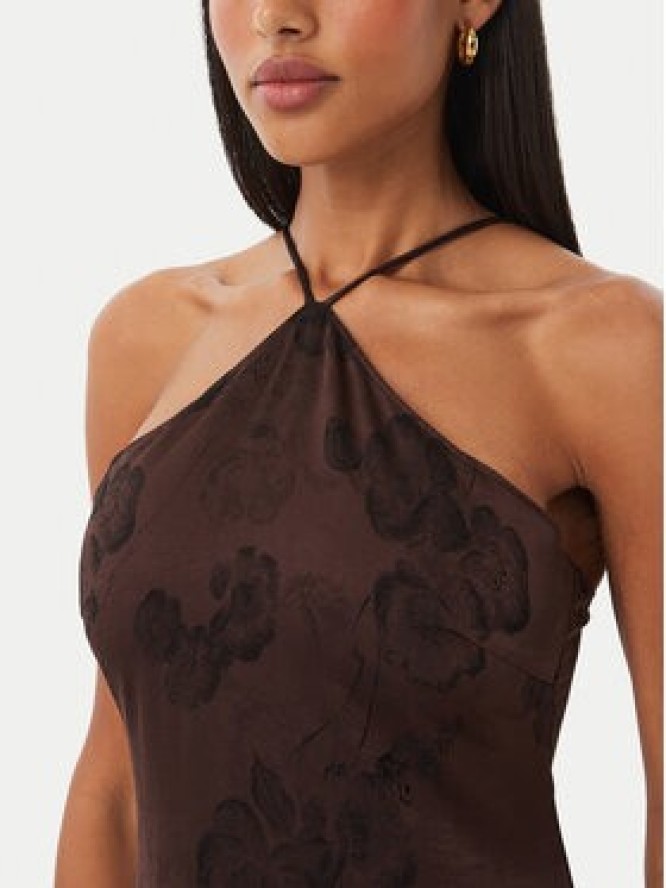 Vero Moda Sukienka koktajlowa Tathiana 10355696 Brązowy ciemny Regular Fit
