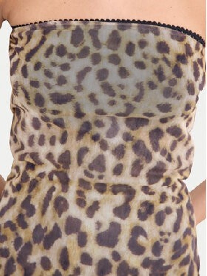 Noisy May Sukienka letnia Lesley 27033993 Brązowy Slim Fit