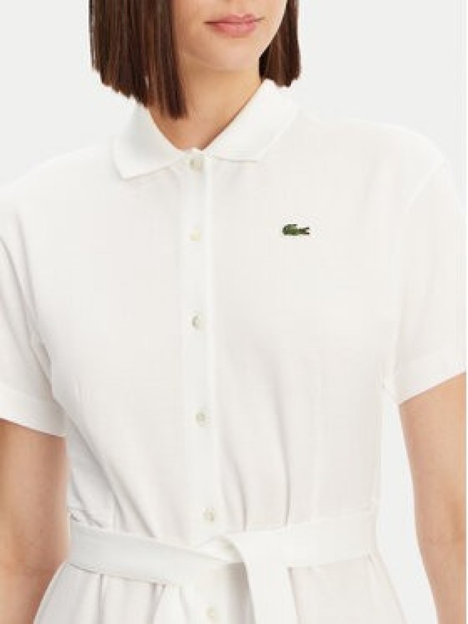 Lacoste Sukienka koszulowa EF9621 Biały Regular Fit