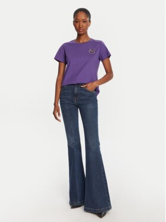 PINKO T-Shirt Quentin 103320 A2RN Fioletowy Regular Fit