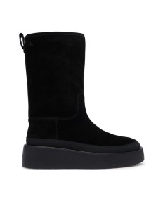 Calvin Klein Śniegowce Flatform Mid Boot Suede Wl HW0HW03181 Czarny