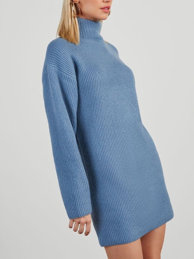 Milan Kiss Sukienka dzianinowa w kolorze błękitnym rozmiar: S