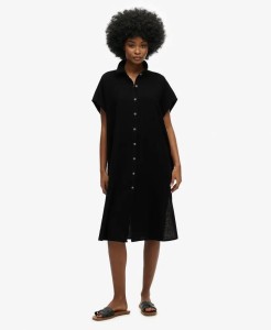 superdry Oversize sukienka koszulowa midi