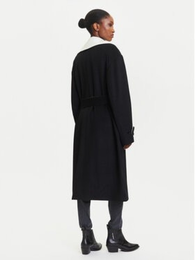 KARL LAGERFELD Płaszcz wełniany A3W15010 Czarny Regular Fit