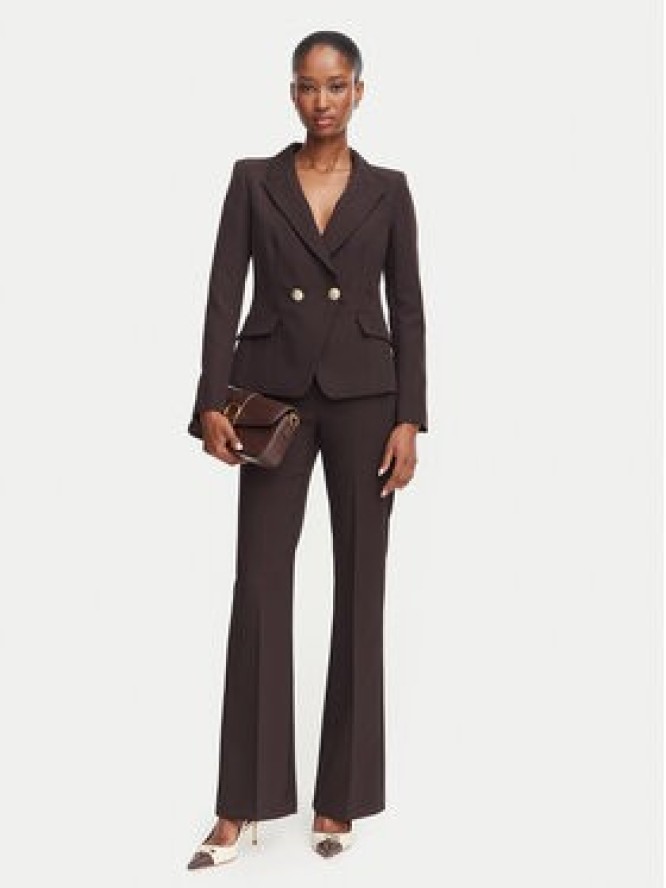 Rinascimento Spodnie materiałowe CFC0130135003 Brązowy ciemny Flare Fit