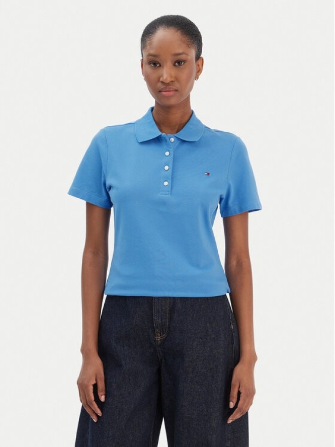 Tommy Hilfiger Polo 1985 WW0WW43225 Niebieski Slim Fit