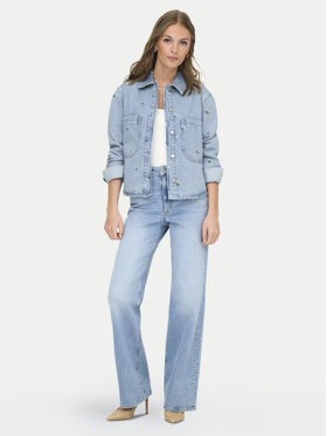ONLY Koszula jeansowa Cassie 15349520 Niebieski Oversize