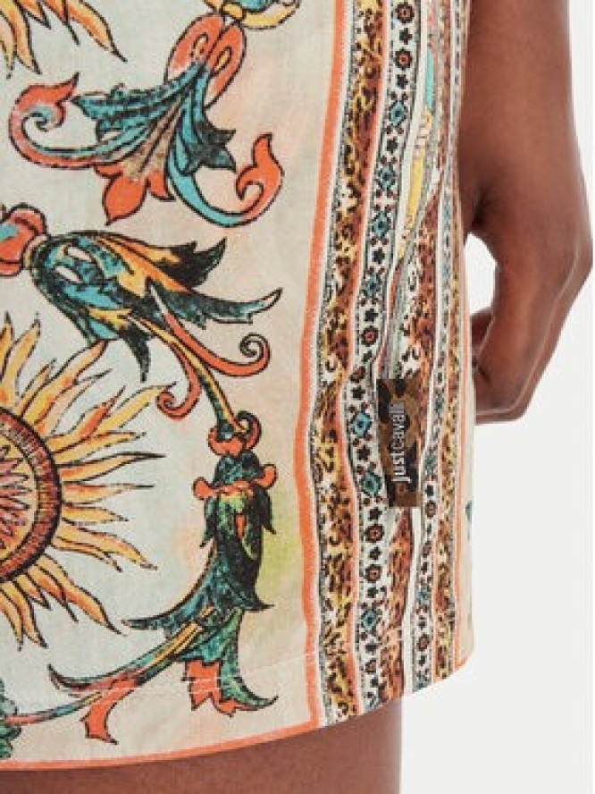 Just Cavalli Sukienka codzienna 80PAOE02 CJ112 Beżowy Slim Fit