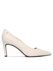 Tommy Hilfiger Czółenka Th Logo Lth Pump Slanted Hl FW0FW09008 Écru