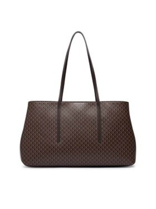 Calvin Klein Torebka Emblem Aop Medium Work Tote LV04F3786G Brązowy ciemny