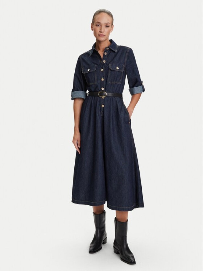 Liu Jo Sukienka jeansowa UF5148 D0268 Granatowy Regular Fit