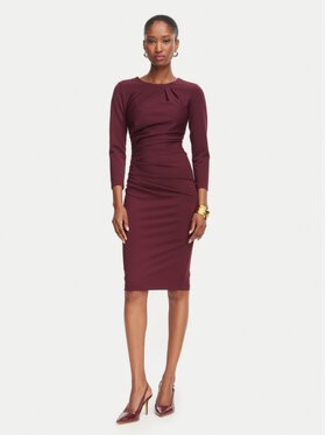 Rinascimento Sukienka koktajlowa CFC0130327003 Bordowy Slim Fit
