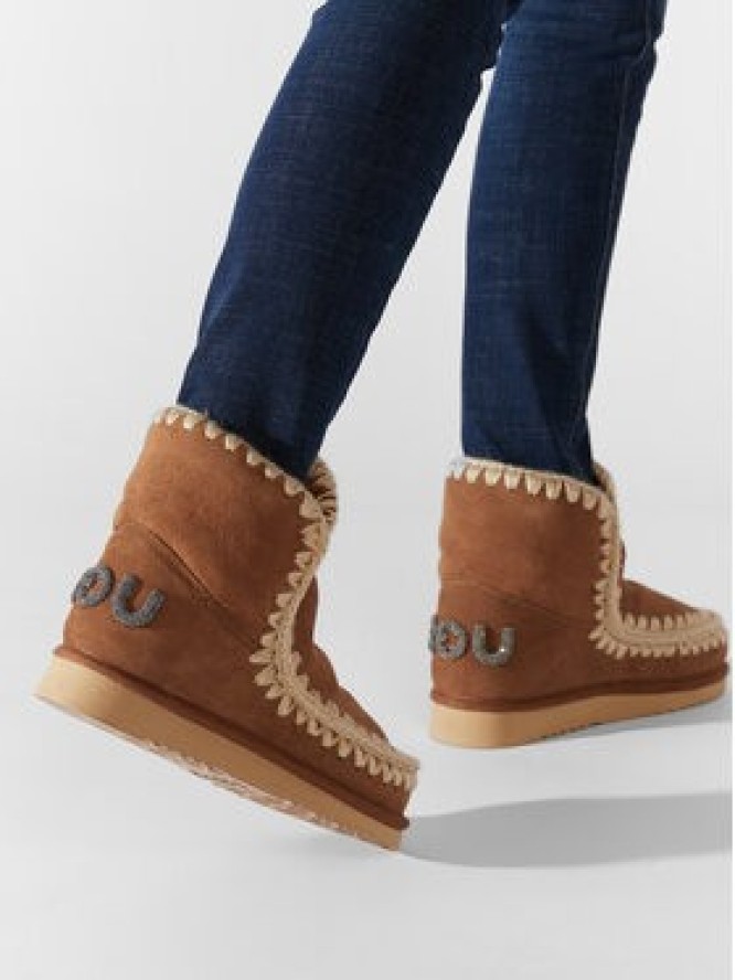 Mou Śniegowce Eskimo 18 Glitter Logo MU.FW101050A Brązowy