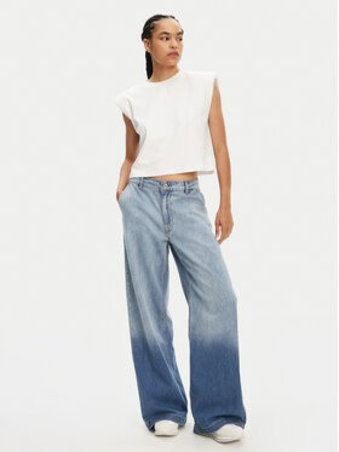 Please Jeansy P869200002 Niebieski Wide Leg