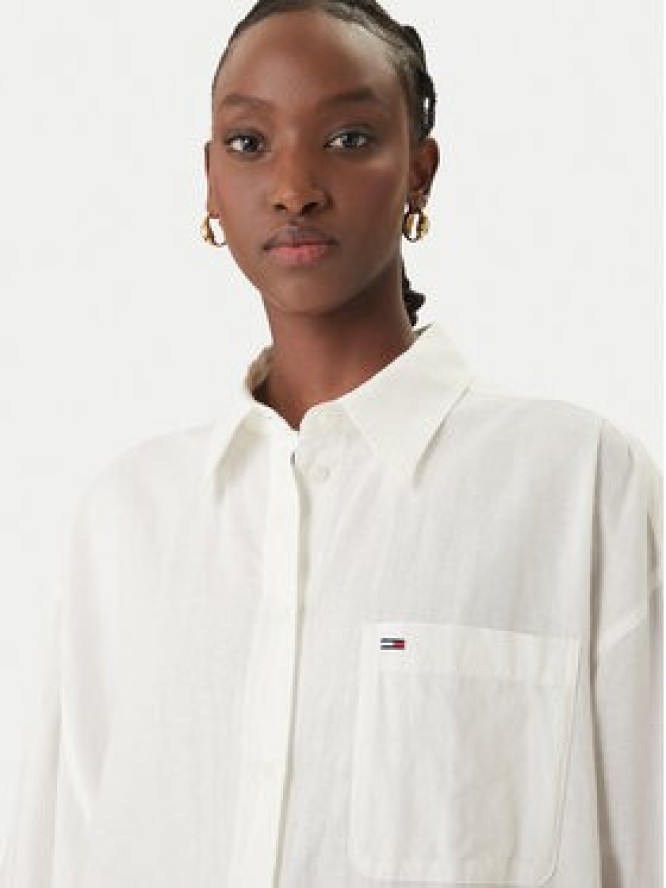 Tommy Jeans Sukienka koszulowa DW0DW22344 Biały Relaxed Fit