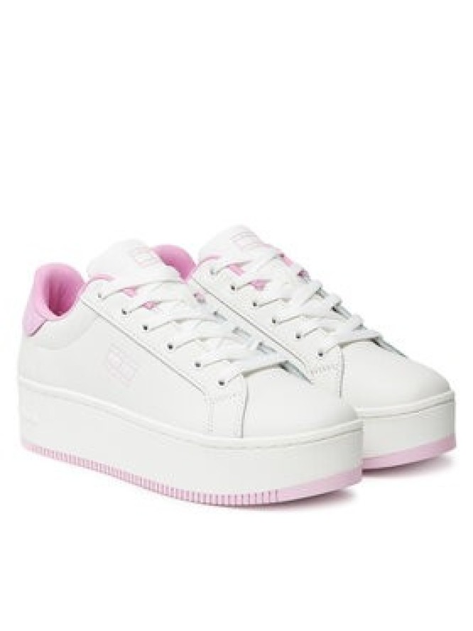 Tommy Jeans Sneakersy Tjw Flatform Patent Sneaker EN0EN02864 Écru