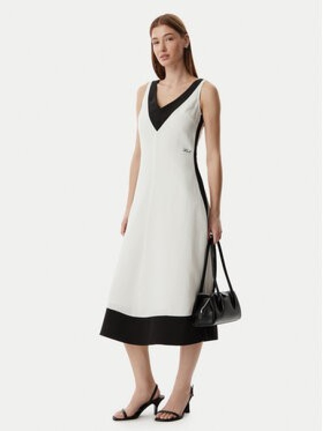 KARL LAGERFELD Sukienka letnia B2W13026 Kremowy Regular Fit