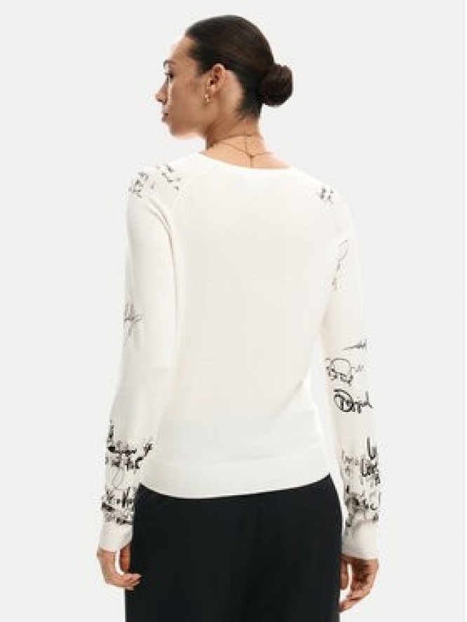 Desigual Sweter Marquette 26SWJF10 Écru Regular Fit