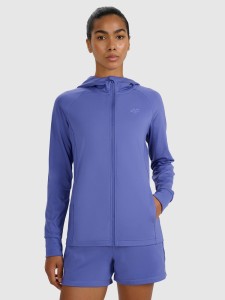 4F Bluza treningowa regular szybkoschnąca damska - granatowa XS