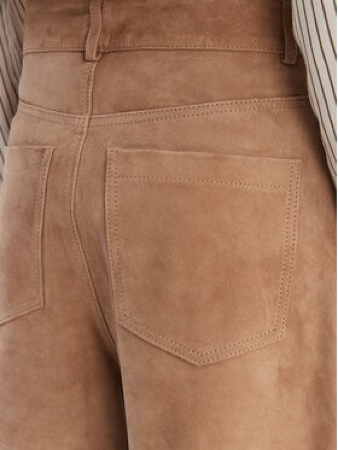 Marella Szorty skórzane Scoglio 2613431021 Beżowy Relaxed Fit