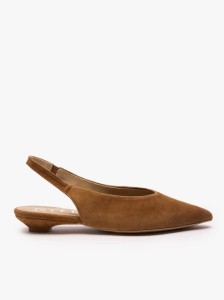 Brązowe czółenka slingback w szpic