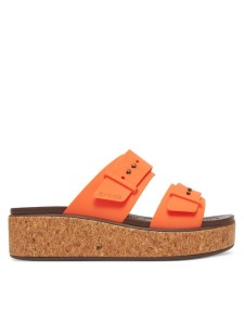 Crocs Klapki Brooklyn Cork Buckle 211252 Pomarańczowy