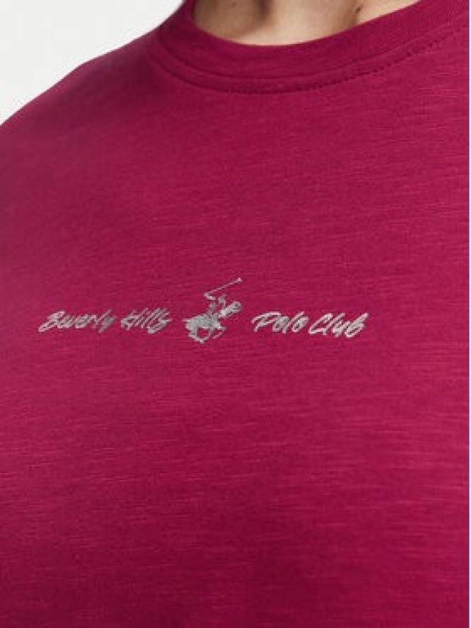 Beverly Hills Polo Club T-Shirt P-SS26W-TS6510 Bordowy Regular Fit