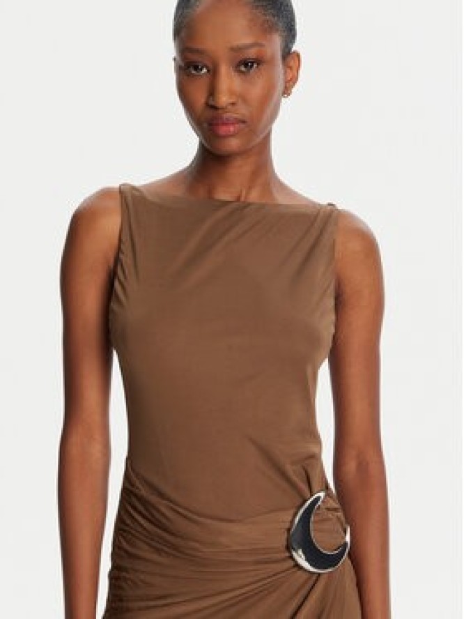 STAUD Sukienka koktajlowa Talia R25R2137VJ Brązowy Slim Fit