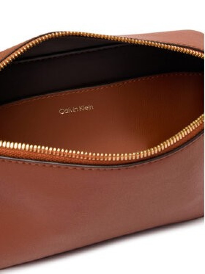 Calvin Klein Torebka Foil Logo Elongated Camera Bag LV04F3276G Brązowy