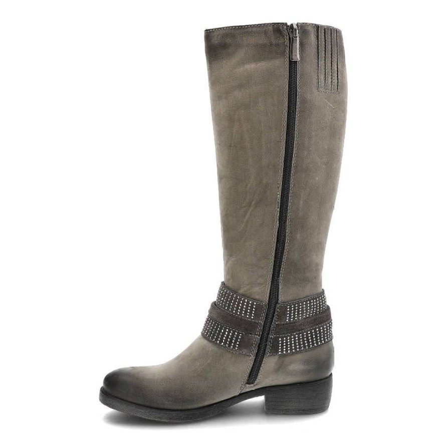 Kozaki damskie Simen, wysokie i ocieplane , szare, 7846-Sam-1137