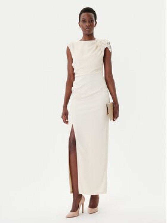 Rinascimento Sukienka wieczorowa CFC0020094002 Beżowy Slim Fit