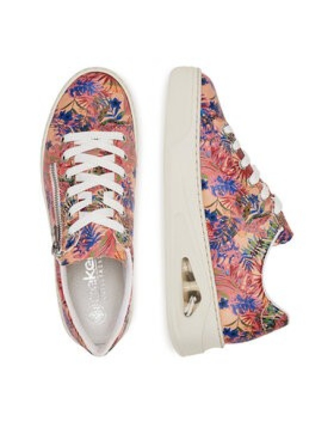 Rieker Sneakersy N6401-90 Różowy