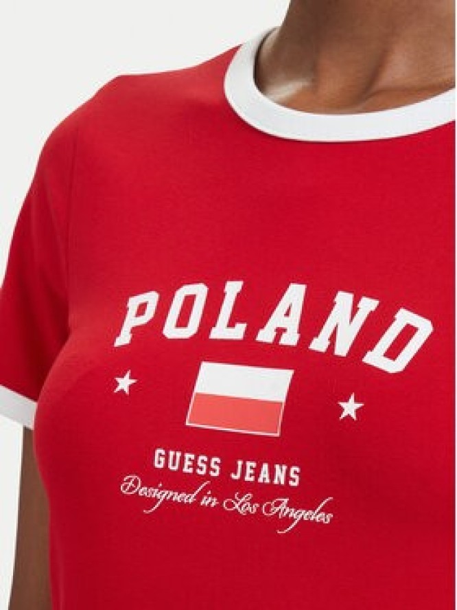 Guess Jeans T-Shirt W6YI16 K3995 Czerwony Slim Fit