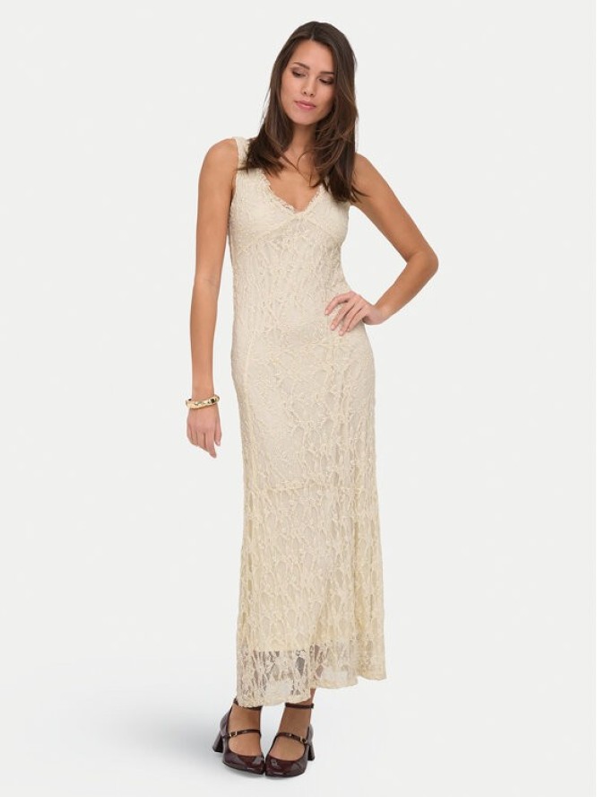 ONLY Sukienka wieczorowa Albina 15372795 Kremowy Regular Fit