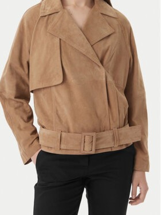 Marella Kurtka skórzana Epoca 2613441061 Beżowy Regular Fit