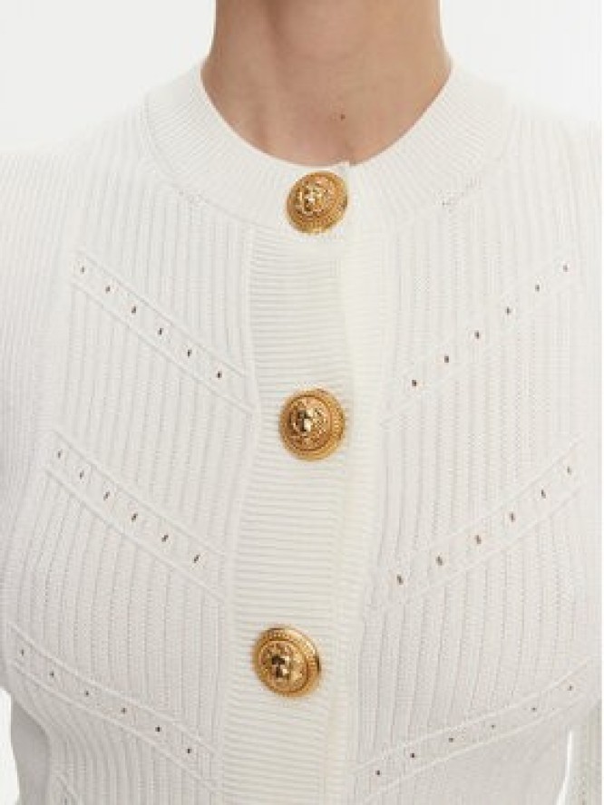 Balmain Kardigan DF1KL190KF24 Biały Regular Fit