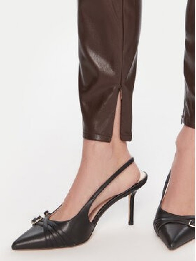 Guess Spodnie z imitacji skóry W4BB18 WGIK0 Czarny Slim Fit