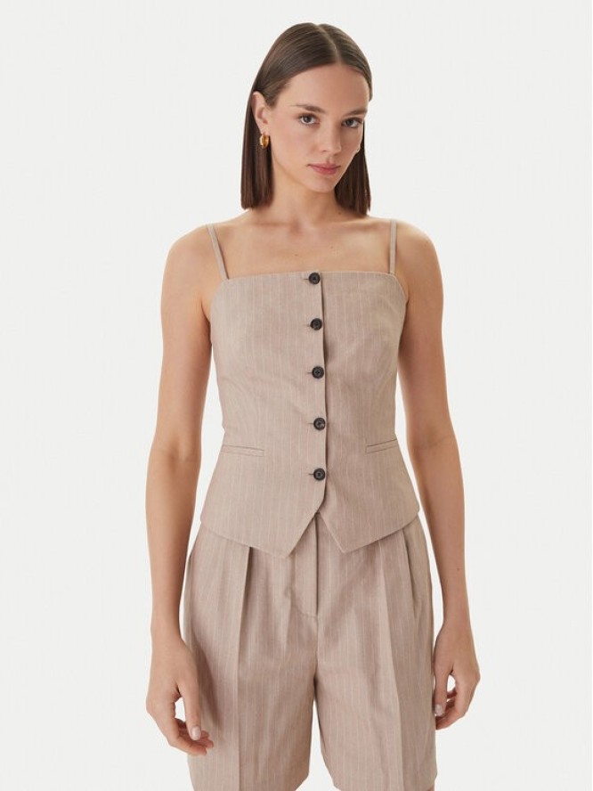 HUGO Top Copale 50560007 Beżowy Slim Fit