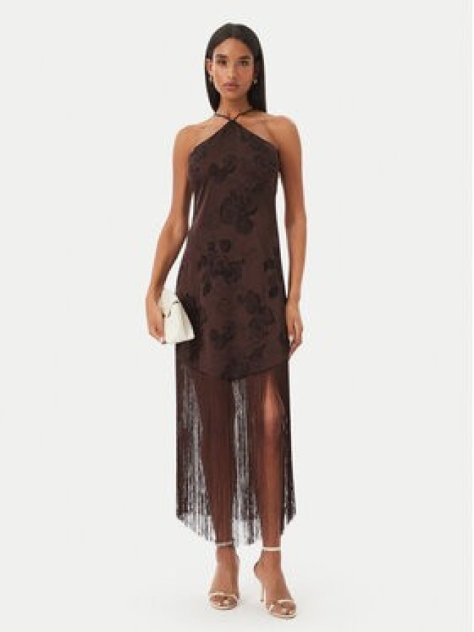 Vero Moda Sukienka koktajlowa Tathiana 10355696 Brązowy ciemny Regular Fit