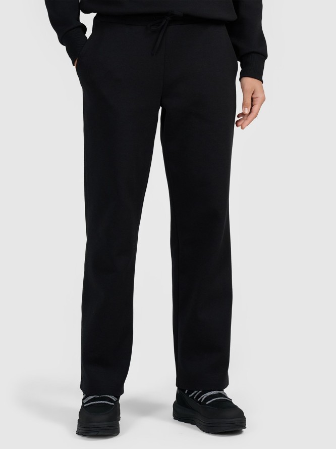 4F Spodnie dresowe z szerokimi nogawkami damskie - czarne S