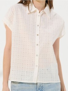 Bawełniana bluzka koszulowa - biały