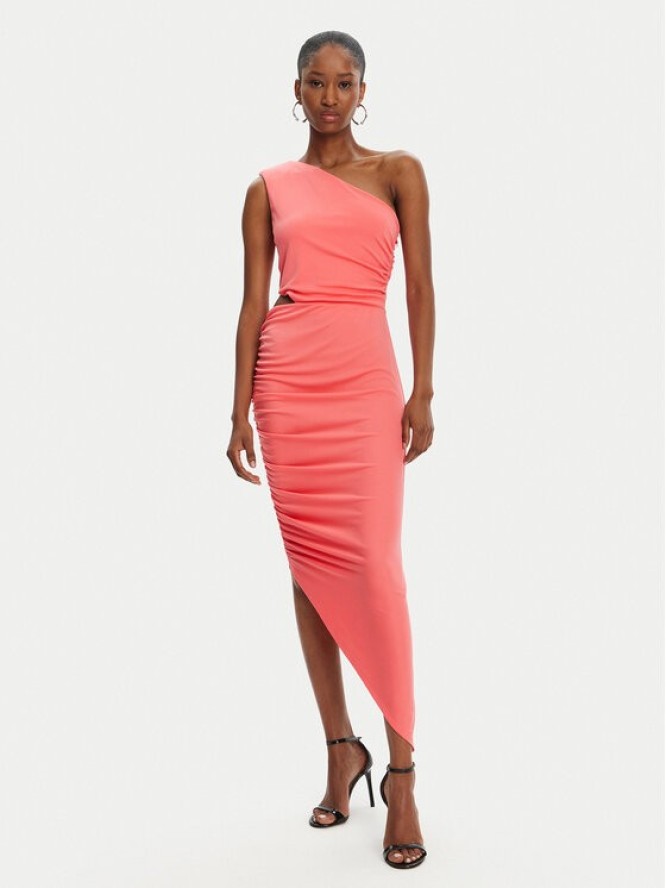 Patrizia Pepe Sukienka koktajlowa 2A2919 J280 R854 Koralowy Regular Fit