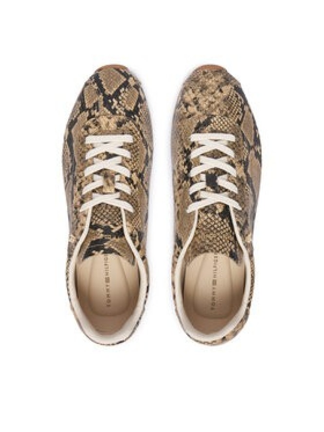 Tommy Hilfiger Sneakersy Bella Sneaker Snake FW0FW09415 Brązowy