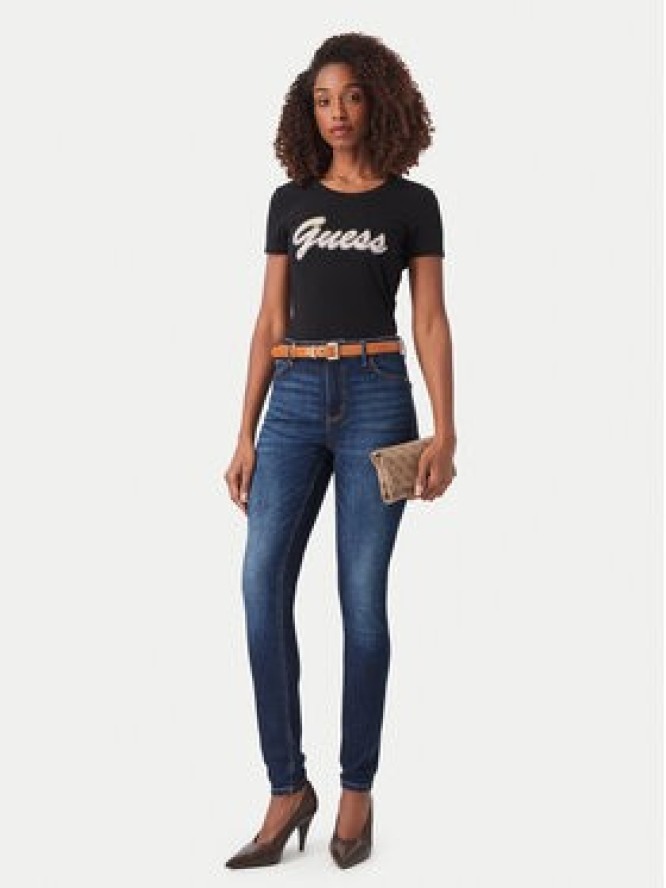 Guess Jeansy W6YA46 D1537 Granatowy Skinny Fit