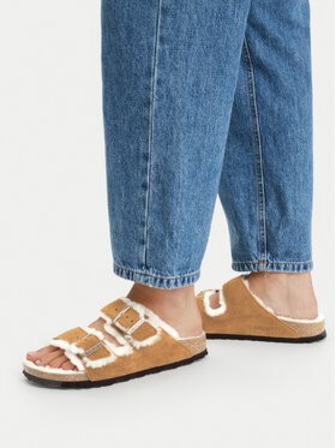 Birkenstock Kapcie Arizona Fur 1001135 Brązowy