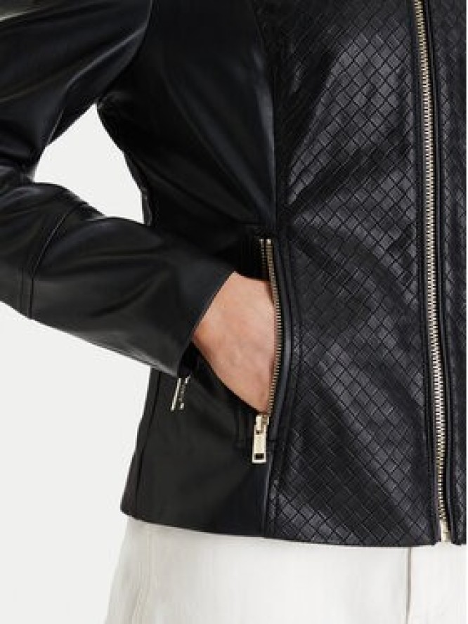 Guess Kurtka z imitacji skóry W6RL52 WL850 Czarny Regular Fit