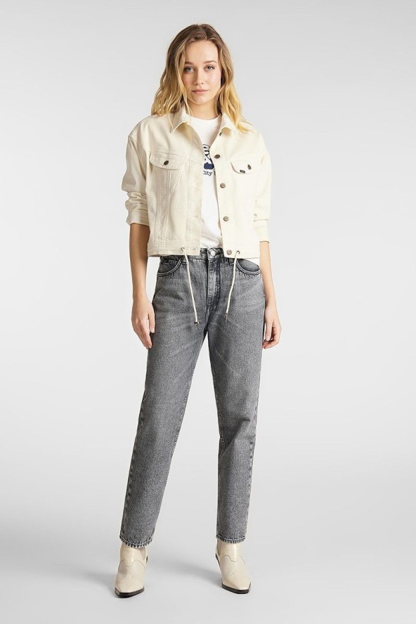 LEE RIDER DRAWSTRING DAMSKA KURTKA JEANSOWA BUTTERCREAM L54LQHOI 112112794